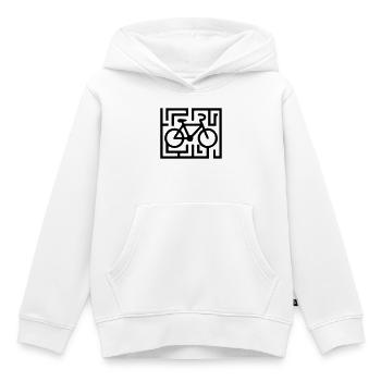 Kniffliges Fahrrad Labyrinth Rätsel - Kinder Premium Organic Hoodie - Weiß - Vorne - AI Model Kid Female (0cm)