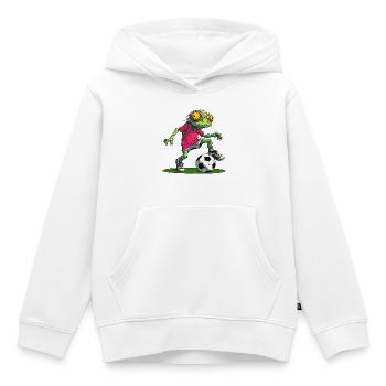Football caméléon - Sweat Premium à capuche enfant bio - blanc - Devant - AI Model Kid Female (0cm)
