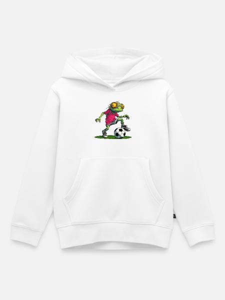 Chamäleone Fussball - Kinder Premium Organic Hoodie - Weiß