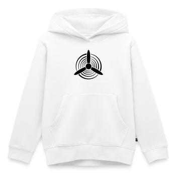 Hélice graphique couleur unie - Sweat Premium à capuche enfant bio - blanc - Devant - AI Model Kid Female (0cm)