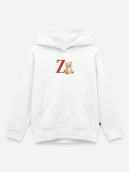 Z-Bärchen: Großes Z mit Bärchen - Kinder Premium Organic Hoodie - Weiß