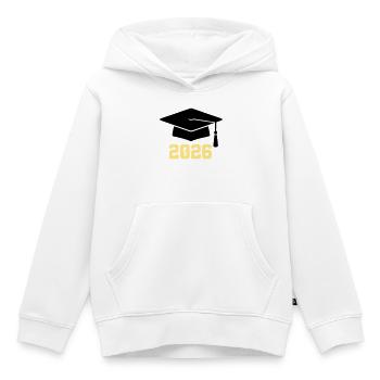 Absolvent 2026 Bachelor Hut - Kinder Premium Organic Hoodie - Weiß - Vorne - AI Model Kid Female (0cm)