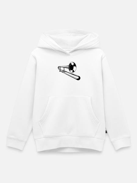 Posaune - Kinder Premium Organic Hoodie - Weiß