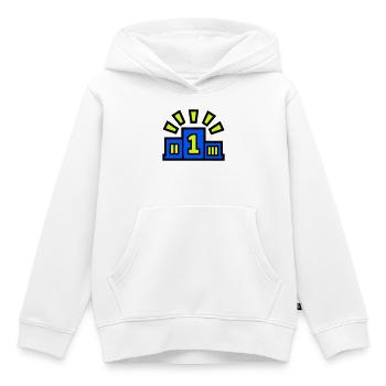 Sieger Podest Platz 1 Champion - Kinder Premium Organic Hoodie - Weiß - Vorne - AI Model Kid Female (0cm)