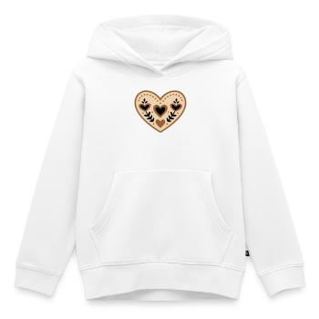 Costume traditionnel folklorique en forme de cœur pour la fête des mères - Sweat Premium à capuche enfant bio - blanc - Devant - AI Model Kid Female (0cm)