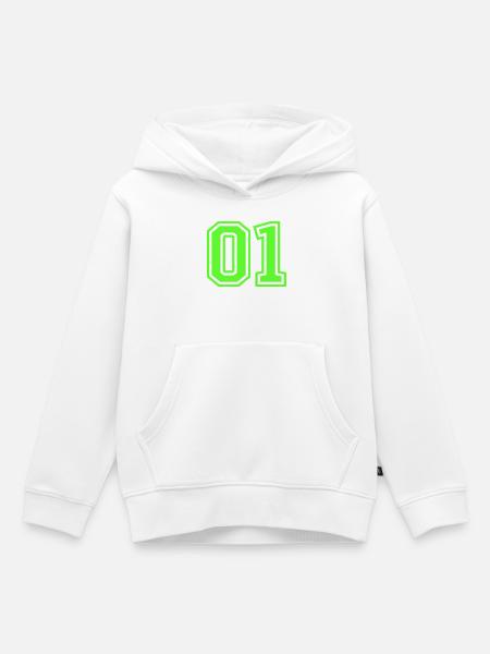  01 zahl - Kinder Premium Organic Hoodie - Weiß