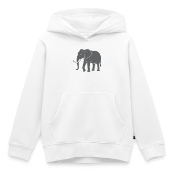 Éléphant - Sweat Premium à capuche enfant bio - blanc - Devant - AI Model Kid Female (0cm)