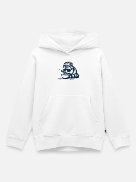 Spaghetti Waschbär - Kinder Premium Organic Hoodie - Weiß