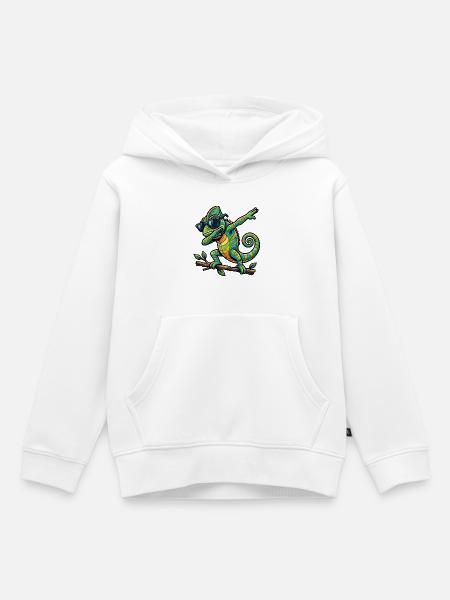 Dabbing Chamäleon - Kinder Premium Organic Hoodie - Weiß