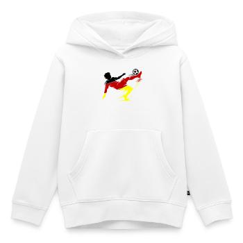 Retournée en pied aérien Allemagne Football - Sweat Premium à capuche enfant bio - blanc - Devant - AI Model Kid Female (0cm)