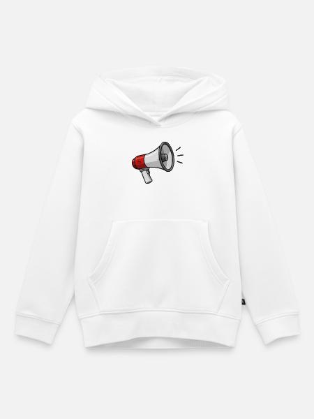 Cartoon Megaphon Icon Lautstarke Design - Kinder Premium Organic Hoodie - Weiß