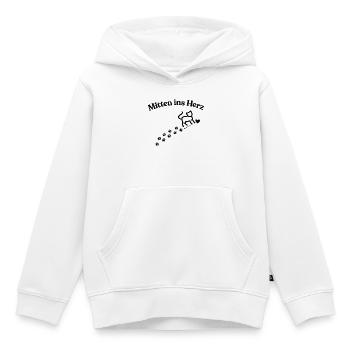 Mitten ins Herz Katzenmotiv - Kinder Premium Organic Hoodie - Weiß - Vorne - AI Model Kid Female (0cm)
