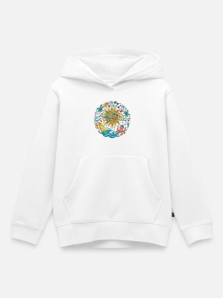 Sommersonne Surf Abenteuer Badespaß Strandurlaub - Kinder Premium Organic Hoodie - Weiß