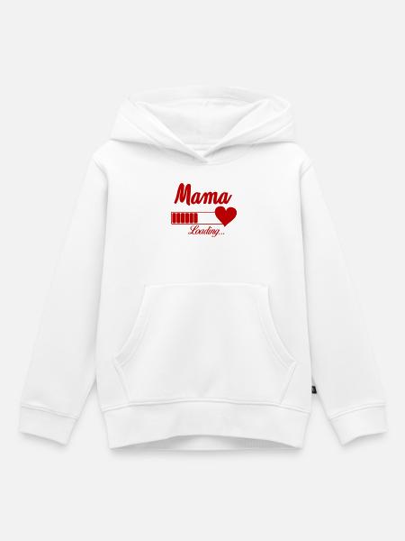 Mama Loading Herz: Wartezeit der Liebe - Kinder Premium Organic Hoodie - Weiß