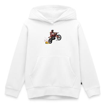Motocross Sprung Illustration - Kinder Premium Organic Hoodie - Weiß - Vorne - AI Model Kid Female (0cm)
