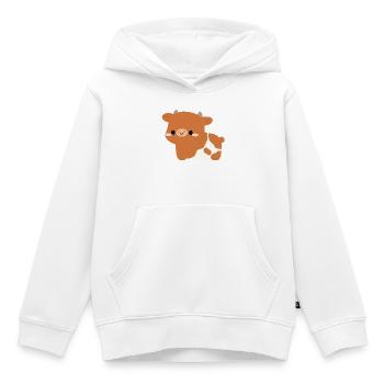 Vache Hereford - Sweat Premium à capuche enfant bio - blanc - Devant - AI Model Kid Female (0cm)