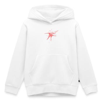 Generative Line Art - Rote Sinuswelle - Kinder Premium Organic Hoodie - Weiß - Vorne - AI Model Kid Female (0cm)