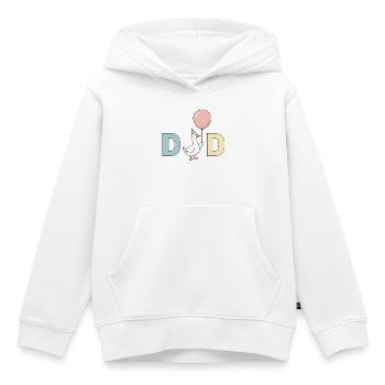 Duck with Balloon Dad - Kids Premium Organic Hoodie - white - Front - AI Model Kid Female (0cm)