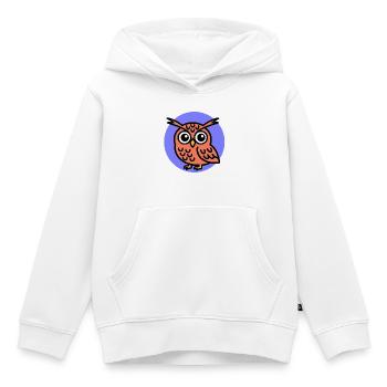 Hibou mignon - Sweat Premium à capuche enfant bio - blanc - Devant - AI Model Kid Female (0cm)