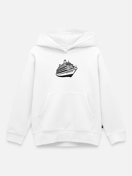Überblick über Kreuzfahrtschiff - Kinder Premium Organic Hoodie - Weiß