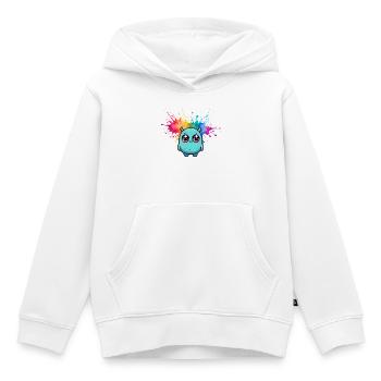 Monstre Coloré - Sweat Premium à capuche enfant bio - blanc - Devant - AI Model Kid Female (0cm)