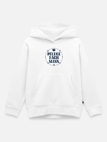 Herz Pflegefachmann - Pfleger - Kinder Premium Organic Hoodie - Weiß