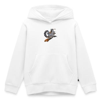 Animaux de la jungle, lémurien à queue annelée sur une branche - Sweat Premium à capuche enfant bio - blanc - Devant - AI Model Kid Female (0cm)