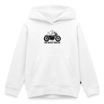 Two wheels forever - Kids Premium Organic Hoodie - white - Front - AI Model Kid Female (0cm)