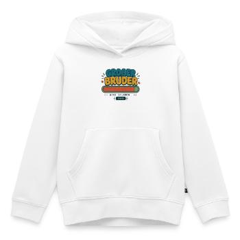 Großer Bruder wird geladen 90% - Kinder Premium Organic Hoodie - Weiß - Vorne - AI Model Kid Female (0cm)