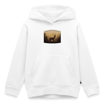 Né pour errer - Sweat Premium à capuche enfant bio - blanc - Devant - AI Model Kid Female (0cm)
