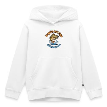 Pêcher avec grand-père – Tout va bien - Sweat Premium à capuche enfant bio - blanc - Devant - AI Model Kid Female (0cm)