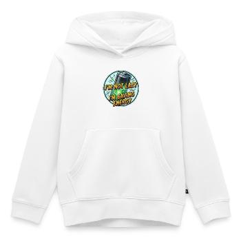 T-shirt Laugh Saving Energy - Sweat Premium à capuche enfant bio - blanc - Devant - AI Model Kid Female (0cm)