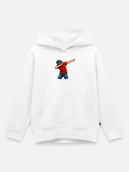 Dabbing Amerikaner - Kinder Premium Organic Hoodie - Weiß