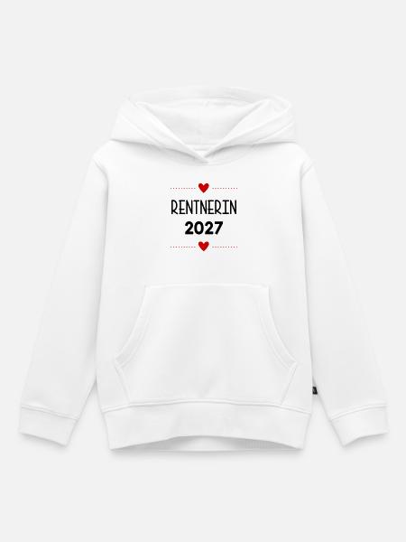 Rente, Rentnerin 2027 Herz - Kinder Premium Organic Hoodie - Weiß