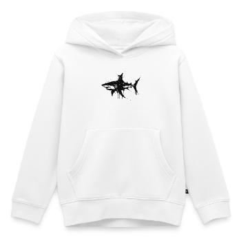 Black Splat Shark Aquarell - Kinder Premium Organic Hoodie - Weiß - Vorne - AI Model Kid Female (0cm)