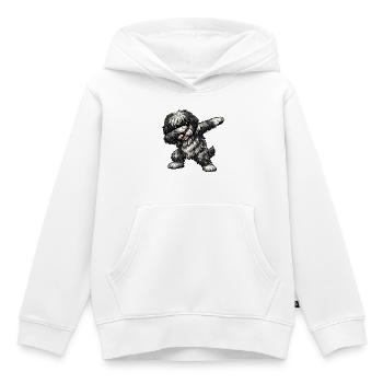 Dabbing Bergamasker Hirtenhund - Kinder Premium Organic Hoodie - Weiß - Vorne - AI Model Kid Female (0cm)