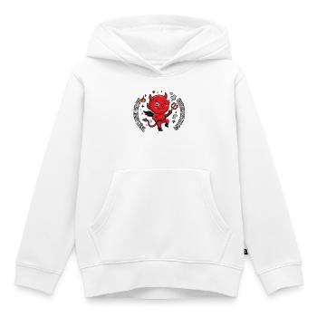 Roter Teufelchen Spruch - Kinder Premium Organic Hoodie - Weiß - Vorne - AI Model Kid Female (0cm)