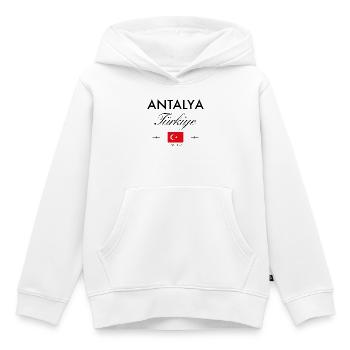 Antalya Türkei Koordinaten Reise Souvenir - Kinder Premium Organic Hoodie - Weiß - Vorne - AI Model Kid Female (0cm)