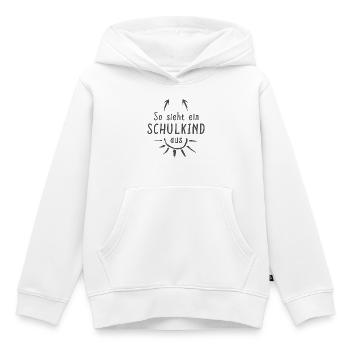 So sieht ein Schulkind aus 1. Klasse Einschulung - Kinder Premium Organic Hoodie - Weiß - Vorne - AI Model Kid Female (0cm)