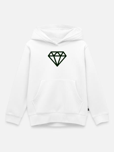 Diamant Icon - Kinder Premium Organic Hoodie - Weiß