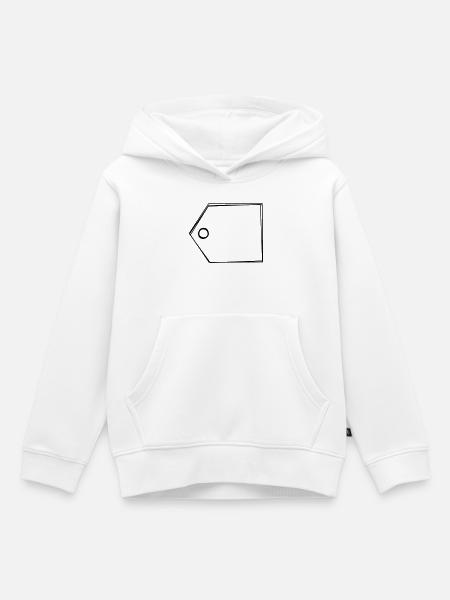 Etikett handgezeichnet - Kinder Premium Organic Hoodie - Weiß