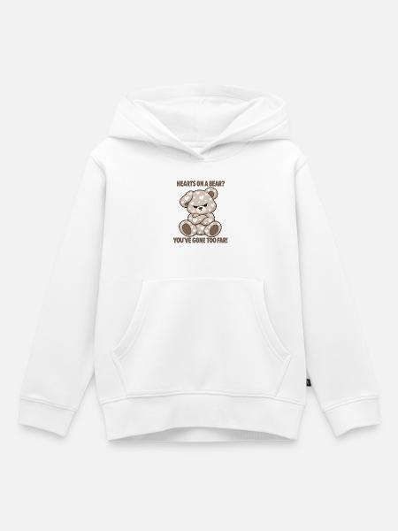 Grummeliger Bär mit Herzen - Kinder Premium Organic Hoodie - Weiß