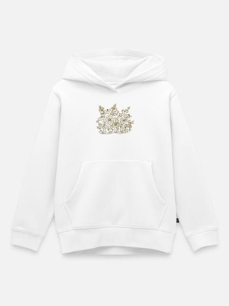 Blumen - Kinder Premium Organic Hoodie - Weiß
