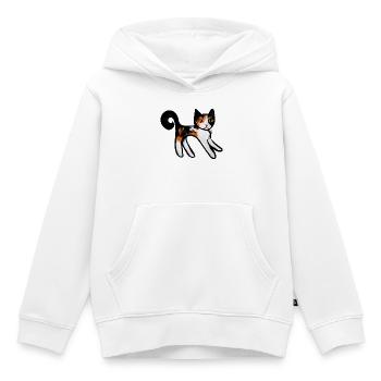 Calico Verspielte Katzen-Silhouette - Kinder Premium Organic Hoodie - Weiß - Vorne - AI Model Kid Female (0cm)