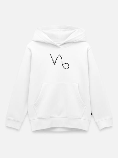 Sternzeichen Steinbock handgezeichnet - Kinder Premium Organic Hoodie - Weiß