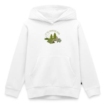 Lasst das Abenteuer beginnen – Camping - Kinder Premium Organic Hoodie - Weiß - Vorne - AI Model Kid Female (0cm)
