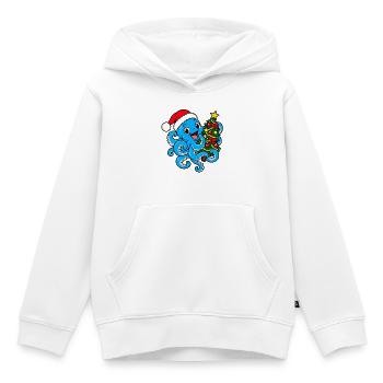 Weihnachts Oktopus - Kinder Premium Organic Hoodie - Weiß - Vorne - AI Model Kid Female (0cm)