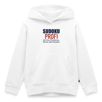 Sudoku Profi – Ich löse Probleme - Kinder Premium Organic Hoodie - Weiß - Vorne - AI Model Kid Female (0cm)