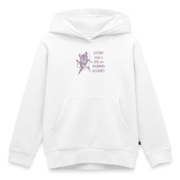 Dicke Katze, zu dick zum Wegrennen - Kinder Premium Organic Hoodie - Weiß - Vorne - AI Model Kid Female (0cm)