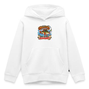 Angeln geboren, zur Schule gezwungen - Kinder Premium Organic Hoodie - Weiß - Vorne - AI Model Kid Female (0cm)